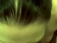 Horny milf sucks in bathroom 😏