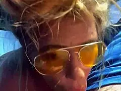 cheating blonde whore sucking cock in public 😏