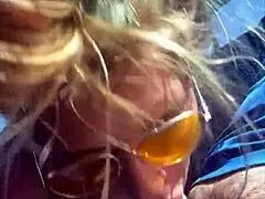 cheating blonde whore sucking cock in public 😏