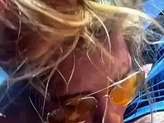 cheating blonde whore sucking cock in public 😏
