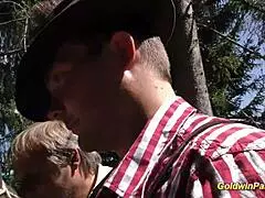 wild german outdoor fuck orgy with big tits 😍