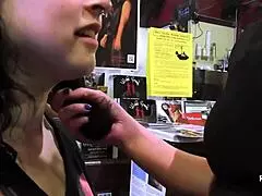 Why Does Stockinged Busty Stepmom Finger Before Using Toy on Pierced Pussy?