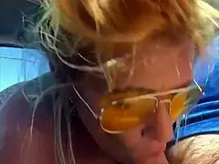 cheating blonde whore sucking cock in public 😏