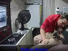 the black guy stretches out the grandma's tight pussy in the motor home on the streets of sao paulo uncut video with blowjob licking riding big cock doggystyle and cowgirl