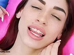 red haired milf, daddy, show me your sex body on the sofa?