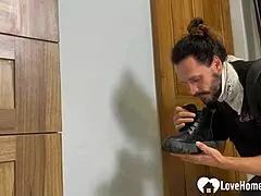 he discovered her all bound and barefoot in stockings like a kinky christmas gift waiting to be unwrapped