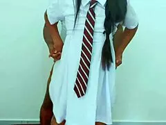 afterschool couple has passionate time in underwear