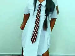 afterschool couple has passionate time in underwear