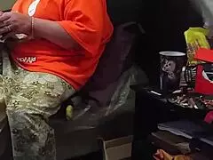 Hey, my stepmom's pretending she's not staring right at that big black monster cock flashing in front of her