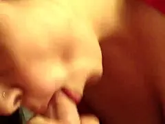 Red-haired milf gives an amazing blowjob session