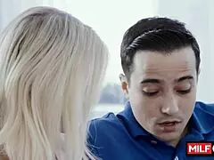 Stunning Blonde With Big Booty And Natural Tits Seduces Stepson