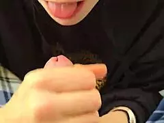 a smoke and a blowjob, milf wife swallows cum in mouth homemade