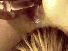 Blonde amateur girl fucks guy in bisexual sex with masturbation