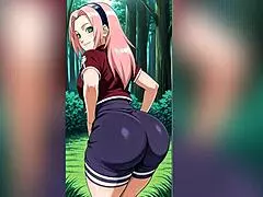 Sakura shows off her big ass