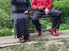 My curvy mother in law gets my cum outdoors in homemade roleplay