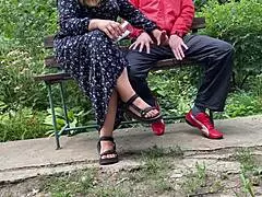 My curvy mother in law gets my cum outdoors in homemade roleplay