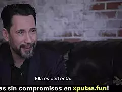 Blonde milf enjoys sex and I licked her pussy with Spanish subs