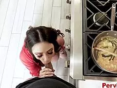 yo, busty stepmom sets high blowjob standards with big tits pov 😏