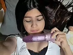 Horny Latina Housewife Masturbates With Homemade Sex Toy In See-Through Outfit