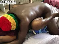 A muscular babe and her partner have passionate quickie sex at home, screaming in pleasure