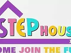 feeling so horny, this bimbo milf fucks every guy in her household with huge passion.