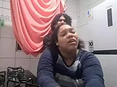 Hey, this latina stepmom seduces me with her huge boobs and monster cock