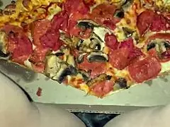 I love this kinky arab girl's pizza masturbation in LA