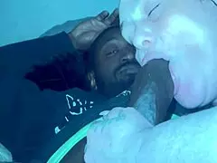 I feel the thrill as this black cougar milf gives a sloppy gumjob on big black cock, gagging deep