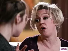 fan girl meets the milf voice actress from her favorite character and gives her a lick