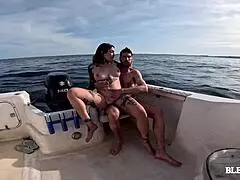 Watch as he fucks my girlfriend bareback with monster cock outdoor, giving blowjob and showing tits