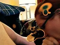 On Football Sunday, Wife in Lingerie Gives Detailed Blowjob. She Sucks Deeply Leading to Facial Cumshot.