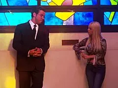 After losing pool, she submits her shaved pussy and ass for intense fingering and fucking in heels