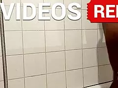 amateur ebony woman showers naked in the bathroom