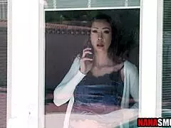 I caught my step granny perving on me with her big tits