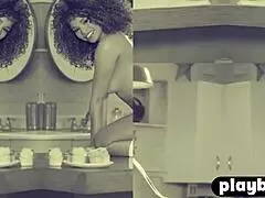 petite black girl shows hot big tits and posed totally naked for playboy