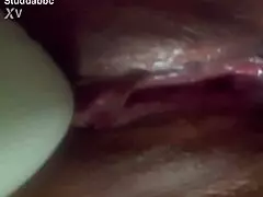 Latina mom masturbating with strong vibrator