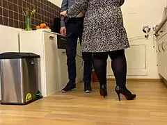 Gorgeous Mother In Law Sucks Cock In Pantyhose And Heels.