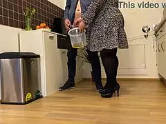 Gorgeous Mother In Law Sucks Cock In Pantyhose And Heels.