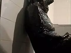 sophie la larve's bdsm momification ends with a deepthroat blowjob