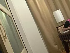 Asian teen cutie sucks dick deep, then gets her hairy pussy fucked in cowgirl.