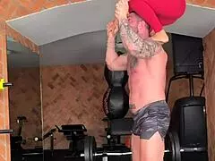 Backstage gym flashing with atlanta moreno and maximo garcia