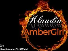 Klaudiaambergirl masturbates in heels, lingerie, and stockings with big natural tits