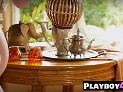 MILF RIPS OFF RED LINGERIE IN INTENSE SOLO STRIPTEASE WITH BIG TITS.