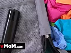 Jane and Stacey sensually please man in garden