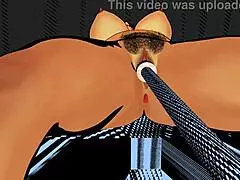 neha bhabhi casually quenching her thirst using a sex machine in this homemade scene