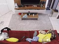 Trying On Clothes In Front Of The Delivery Man I Sucked Him Until He Came On Me!