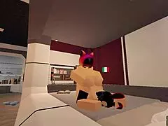 Having a good moment playing Roblox with friends 😊