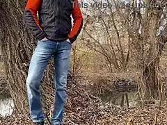 Touching wet pussy outdoors!