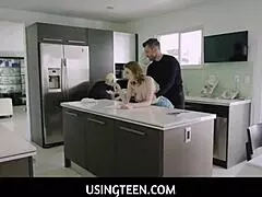Usingteen 18+ - big titted teen 18+ step daughter is anytime freeuse for in kitchen - london rose tristan summers