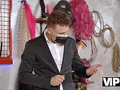 Wow! Silicone Tits and Tattooed Pussy Get Fetish Fun Next Door!